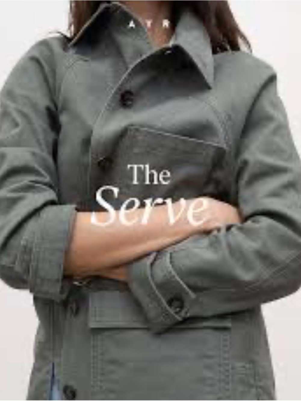 AYR Women's Utility Jacket Light Khaki Green-Gray Classic Button-Front
